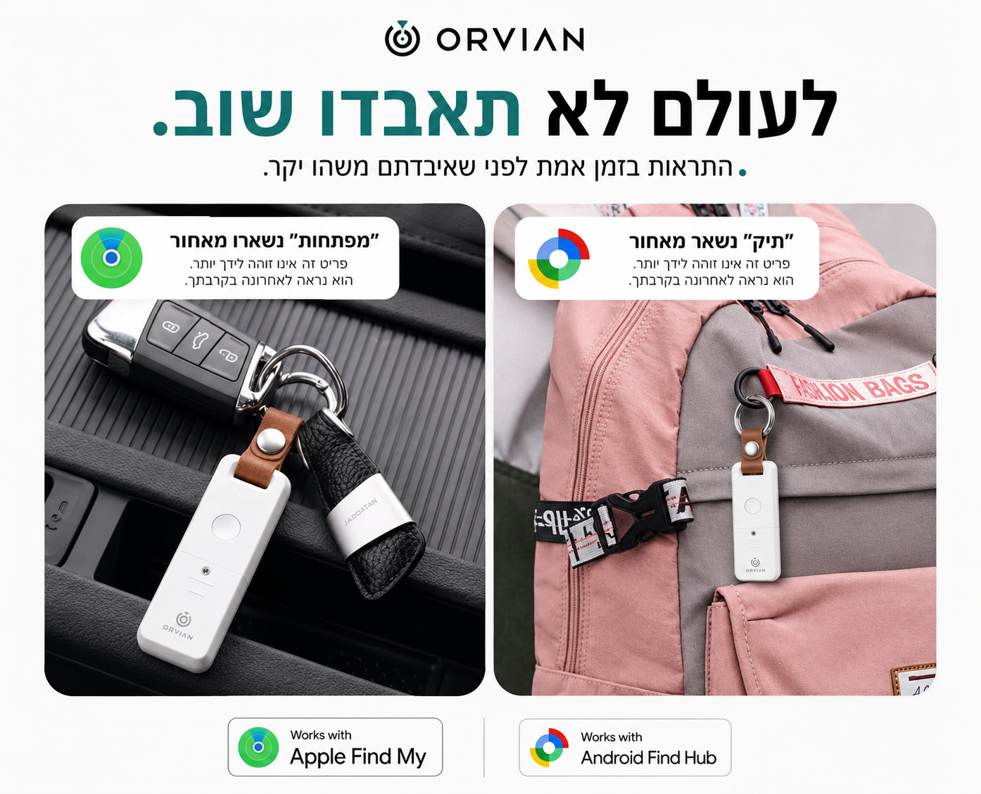 KeyGuard™ - תג איתור חכם למפתחות ולחפצים