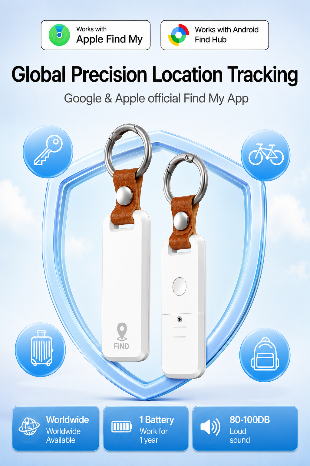 KeyGuard™ - תג איתור חכם למפתחות ולחפצים